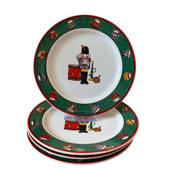 4 VTG Holiday Spirit Nutcracker Salad Plates Intl Tableworks Bob Timberlake - Picture 13 of 15